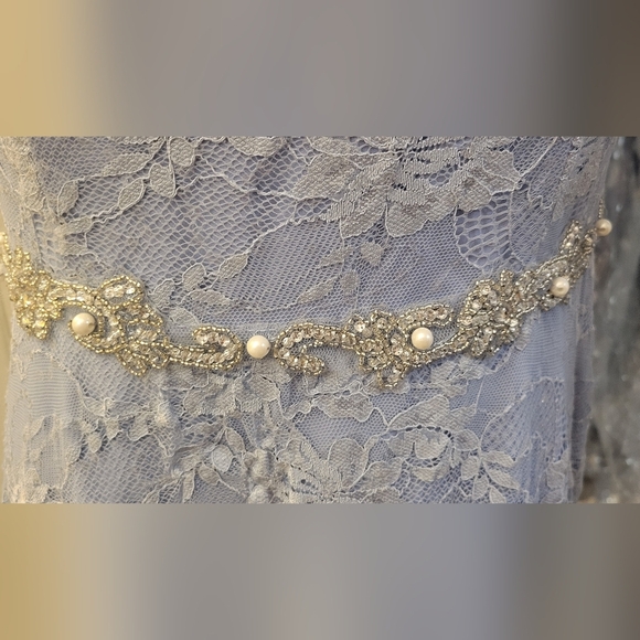 Elegant Blue Floral Maxi Dress - Picture 5 of 10